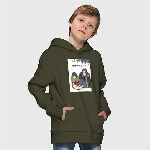 Детское худи оверсайз Монолог фармацевта Маомао Жэньши / Хаки – фото 4