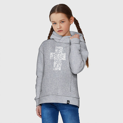 Детское худи оверсайз Depeche mode - logo, symbolism / Меланж – фото 3