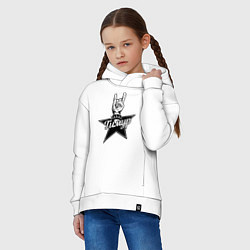 Толстовка оверсайз детская Тимур рок звезда, цвет: белый — фото 2