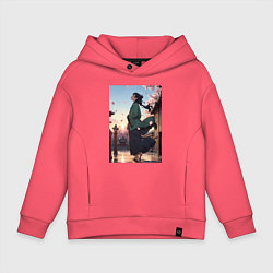 Толстовка оверсайз детская Монолог фармацевта Маомао во дворце, цвет: коралловый