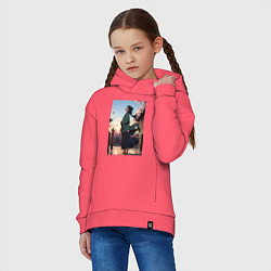 Толстовка оверсайз детская Монолог фармацевта Маомао во дворце, цвет: коралловый — фото 2