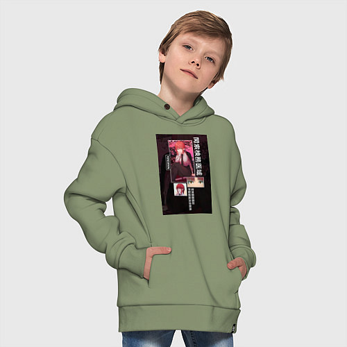 Детское худи оверсайз Человек-бензопила Макима коллаж / Авокадо – фото 4