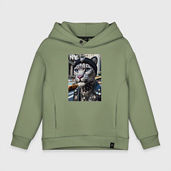 Детское худи оверсайз Леопард панк из Нью-Йорка - нейросеть