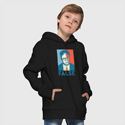 Толстовка оверсайз детская Dwight false - офис, цвет: черный — фото 2