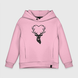 Толстовка оверсайз детская Love deer, цвет: светло-розовый