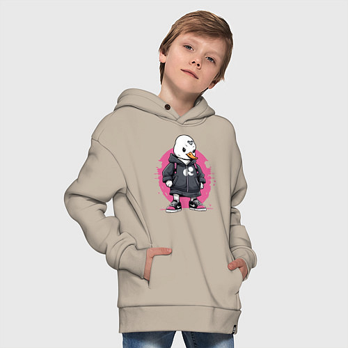 Детское худи оверсайз Утенок в кроссовках / Миндальный – фото 4