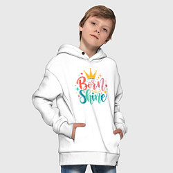 Толстовка оверсайз детская Рожденный сиять, цвет: белый — фото 2