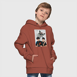 Толстовка оверсайз детская Магическая битва Мэгуми Фусигуро Аки Хаякава, цвет: кирпичный — фото 2