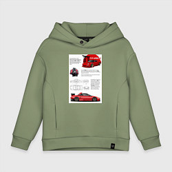 Толстовка оверсайз детская Honda nsx, цвет: авокадо