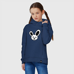 Толстовка оверсайз детская Токсичный заяц, цвет: тёмно-синий — фото 2