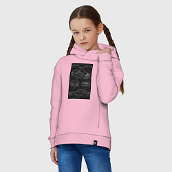Толстовка оверсайз детская Porsche 911 автомобиль чертеж, цвет: светло-розовый — фото 2