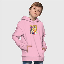 Толстовка оверсайз детская Клинок рассекающий демонов битва Ренгоку и Акадза, цвет: светло-розовый — фото 2