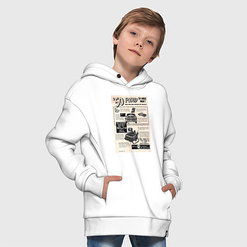 Детское худи оверсайз Ford ретро / Белый – фото 4