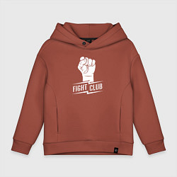 Толстовка оверсайз детская Клуб бойцов, цвет: кирпичный