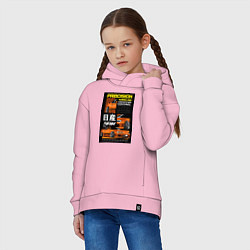 Толстовка оверсайз детская Nissan Silvia авто, цвет: светло-розовый — фото 2