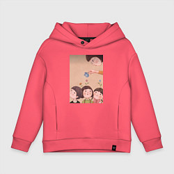 Толстовка оверсайз детская Воспитатель, цвет: коралловый