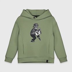Толстовка оверсайз детская Вор с мешками денег, цвет: авокадо