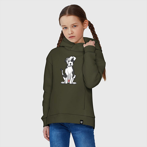 Детское худи оверсайз Милый дог / Хаки – фото 3