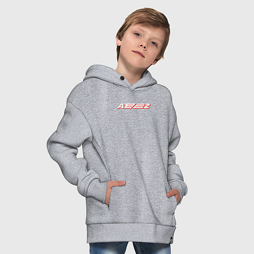 Детское худи оверсайз Ateez logo / Меланж – фото 4
