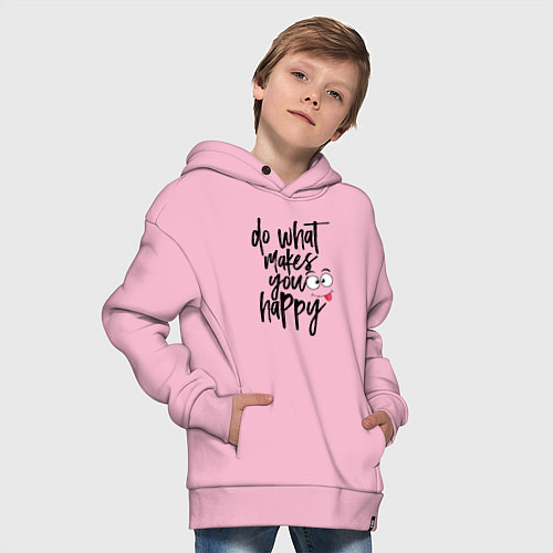 Детское худи оверсайз Do what makes you happy / Светло-розовый – фото 4