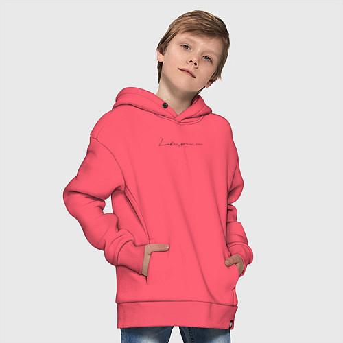 Детское худи оверсайз BTS - life goes on / Коралловый – фото 4