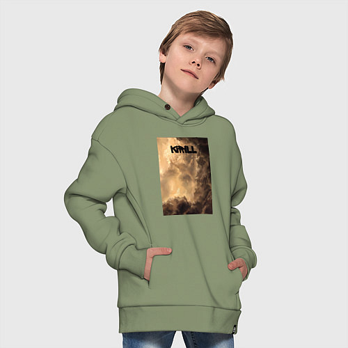 Детское худи оверсайз Kirill небосвод / Авокадо – фото 4