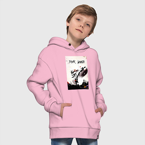 Детское худи оверсайз Тхэквондо боец / Светло-розовый – фото 4