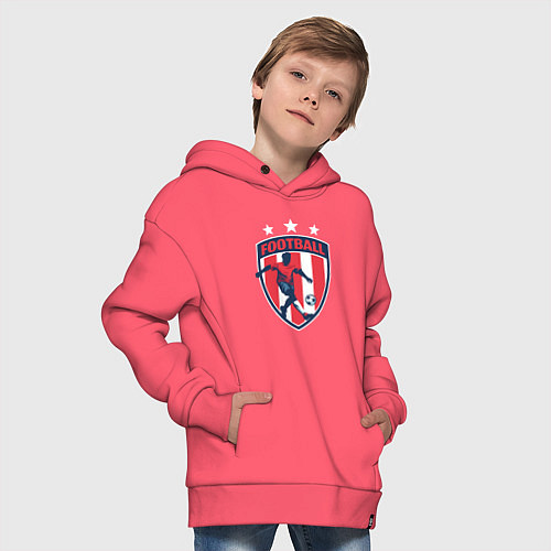 Детское худи оверсайз Stars football / Коралловый – фото 4