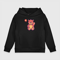 Толстовка оверсайз детская Lovely bear, цвет: черный