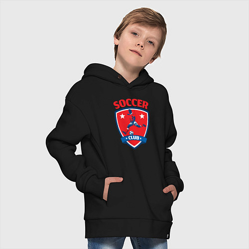 Детское худи оверсайз Sport soccer club / Черный – фото 4