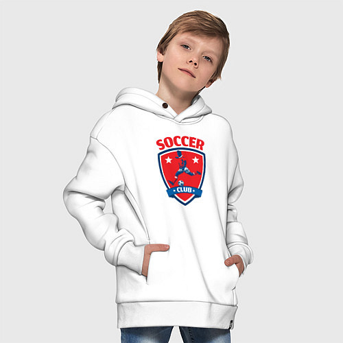 Детское худи оверсайз Sport soccer club / Белый – фото 4