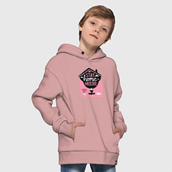 Толстовка оверсайз детская Оставайся дома и медитируй - йога, цвет: пыльно-розовый — фото 2