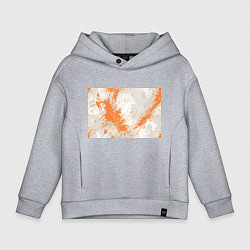 Толстовка оверсайз детская Оранжевая краска на белом, цвет: меланж