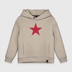 Толстовка оверсайз детская USSR red star, цвет: миндальный