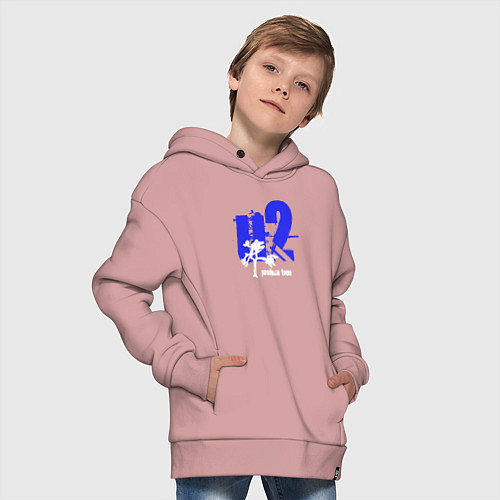 Детское худи оверсайз U2 - Joshua tree / Пыльно-розовый – фото 4