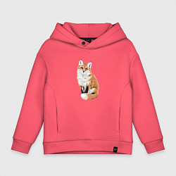 Толстовка оверсайз детская Осенняя лисица, цвет: коралловый