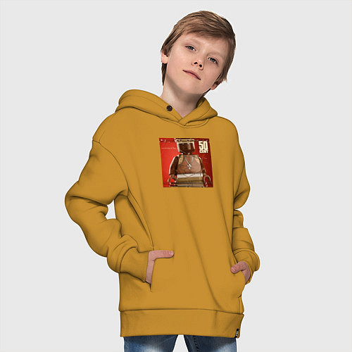 Детское худи оверсайз Лего 50cent / Горчичный – фото 4