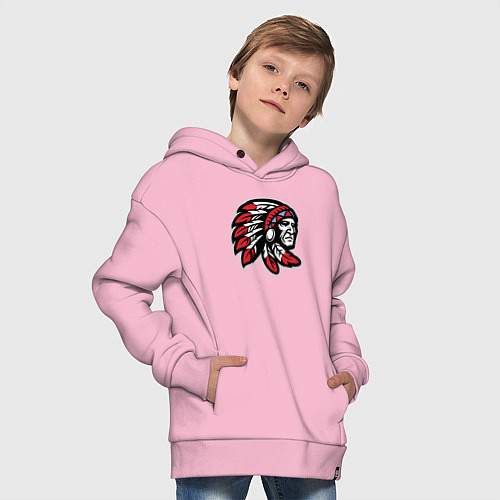 Детское худи оверсайз Indian / Светло-розовый – фото 4