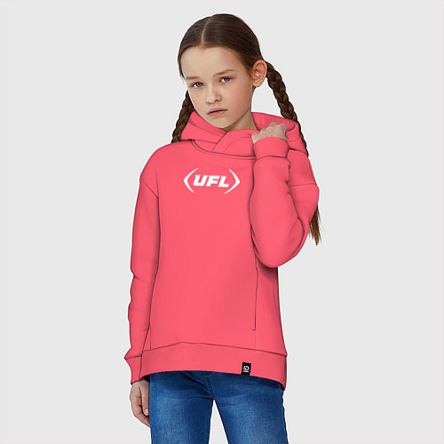 Детское худи оверсайз Ufl logo / Коралловый – фото 3