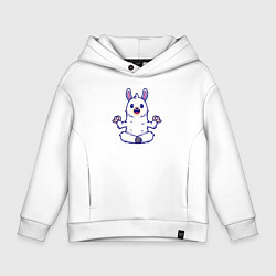 Толстовка оверсайз детская Йога альпака, цвет: белый