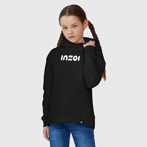 Детское худи оверсайз Inzoi logo / Черный – фото 3