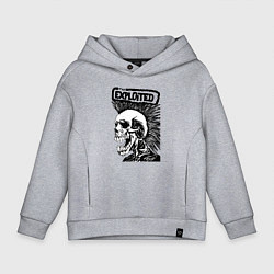 Толстовка оверсайз детская The exploited skull, цвет: меланж