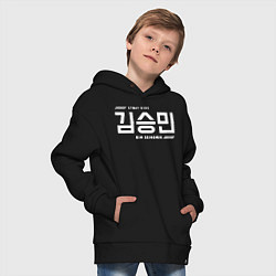 Толстовка оверсайз детская Ким Сынмин stray kids, цвет: черный — фото 2