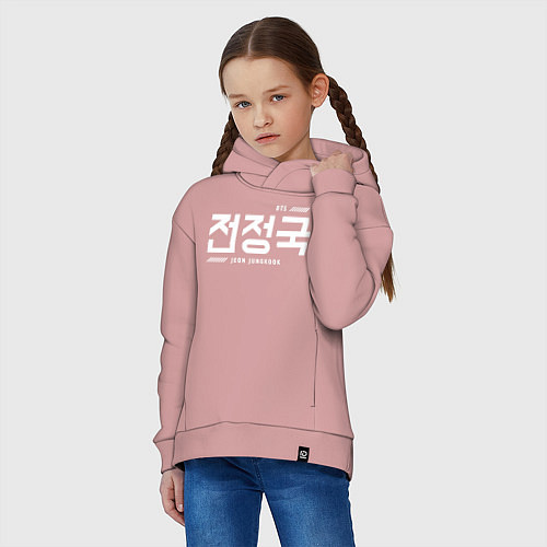 Детское худи оверсайз Чон Чонгук bts / Пыльно-розовый – фото 3