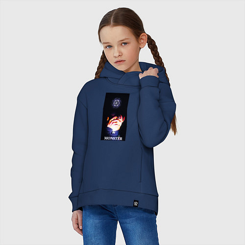 Детское худи оверсайз Exo monster / Тёмно-синий – фото 3