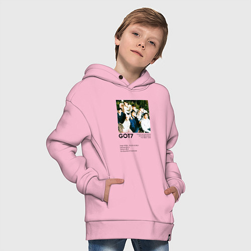 Детское худи оверсайз GOT7 группа основание / Светло-розовый – фото 4
