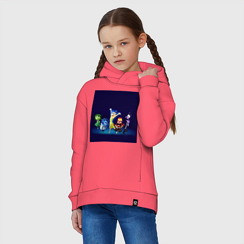 Детское худи оверсайз Все эмоции персонажи мультфильм головоломка / Коралловый – фото 3