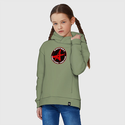 Детское худи оверсайз Алиса support / Авокадо – фото 3