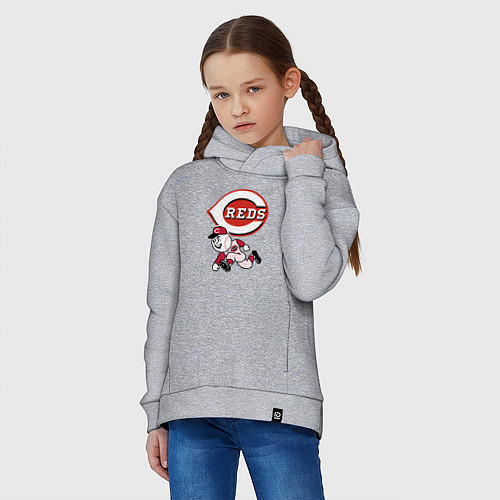 Детское худи оверсайз Cincinnati reds baseball team - talisman / Меланж – фото 3