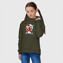 Толстовка оверсайз детская Dab Santa, цвет: хаки — фото 2